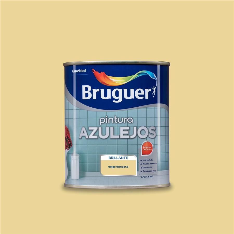 Pintura para azulejos Beige Bizcocho Bruguer 0,750L