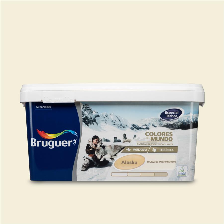 Pintura plástica de interior Alaska Blanco Intermedio Bruguer 4L
