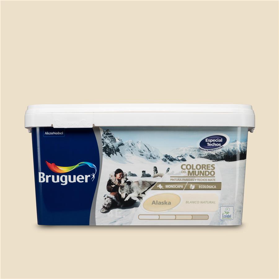 Pintura plástica de interior Alaska Blanco Natural Bruguer 4L