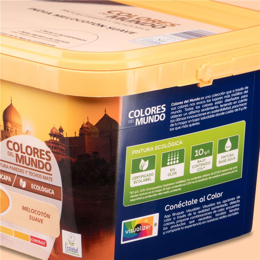 Pintura plástica de interior India Melocotón Suave Bruguer 4L