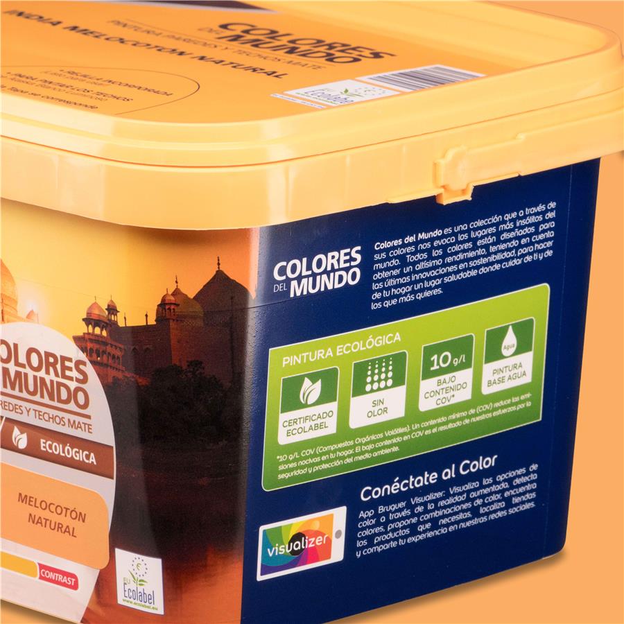 Pintura plástica de interior India Melocotón Natural Bruguer 4L