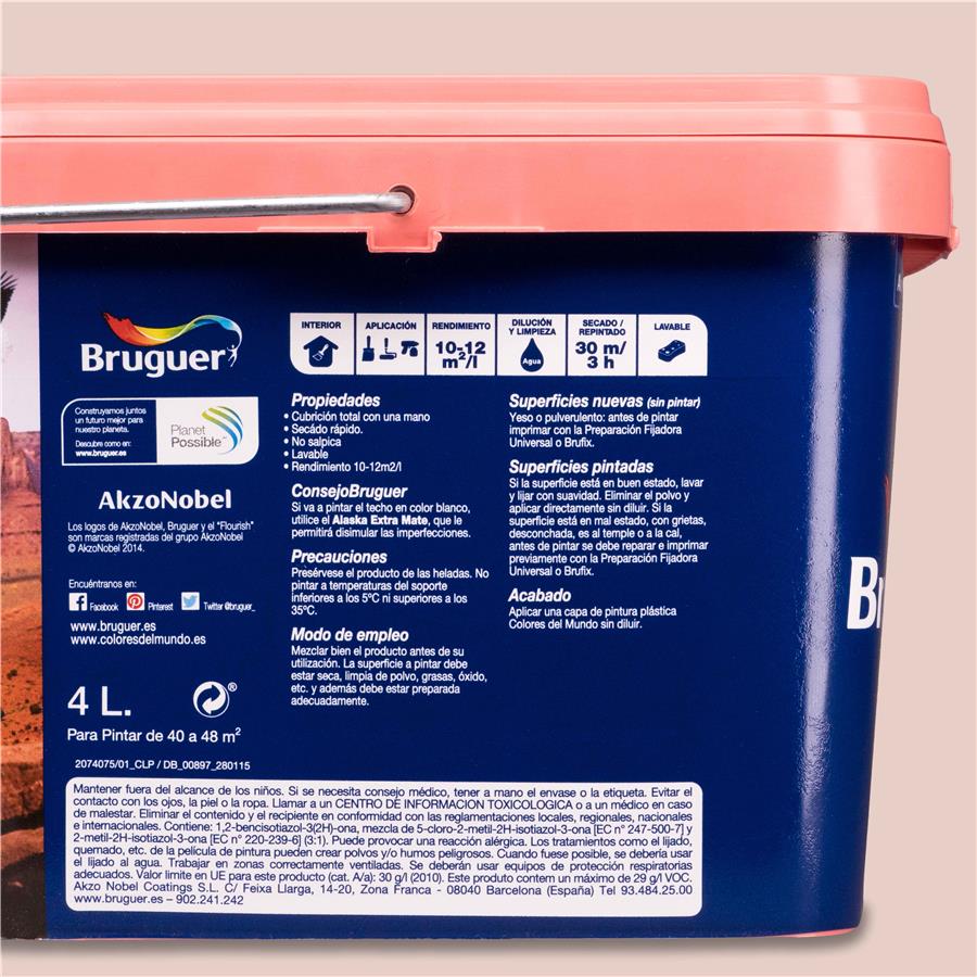 Pintura plástica de interior Colorado Malva Suave Bruguer 4L