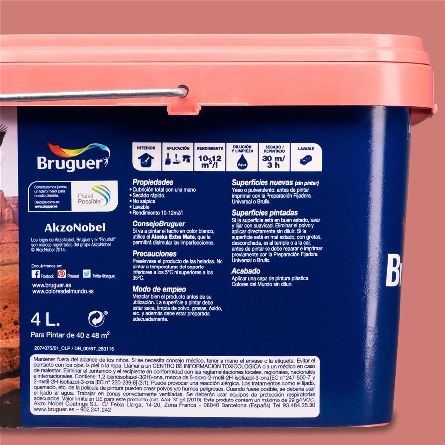 Pintura plástica de interior Colorado Terracota Bruguer 4L
