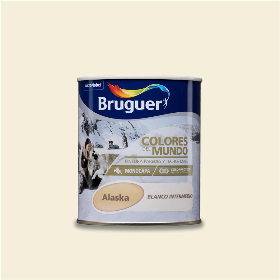 Pintura plástica de interior Alaska Blanco Intermedio Alaska Bruguer 0,750L