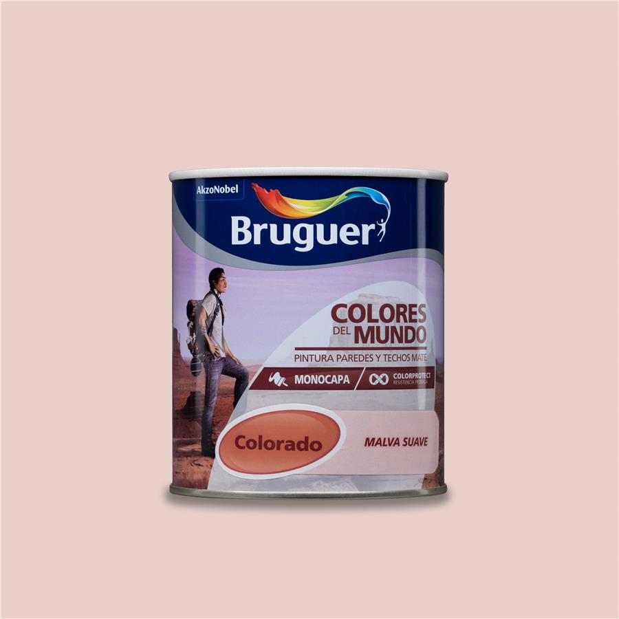 Pintura plástica de interior Colorado Malva Suave Bruguer 0,750L