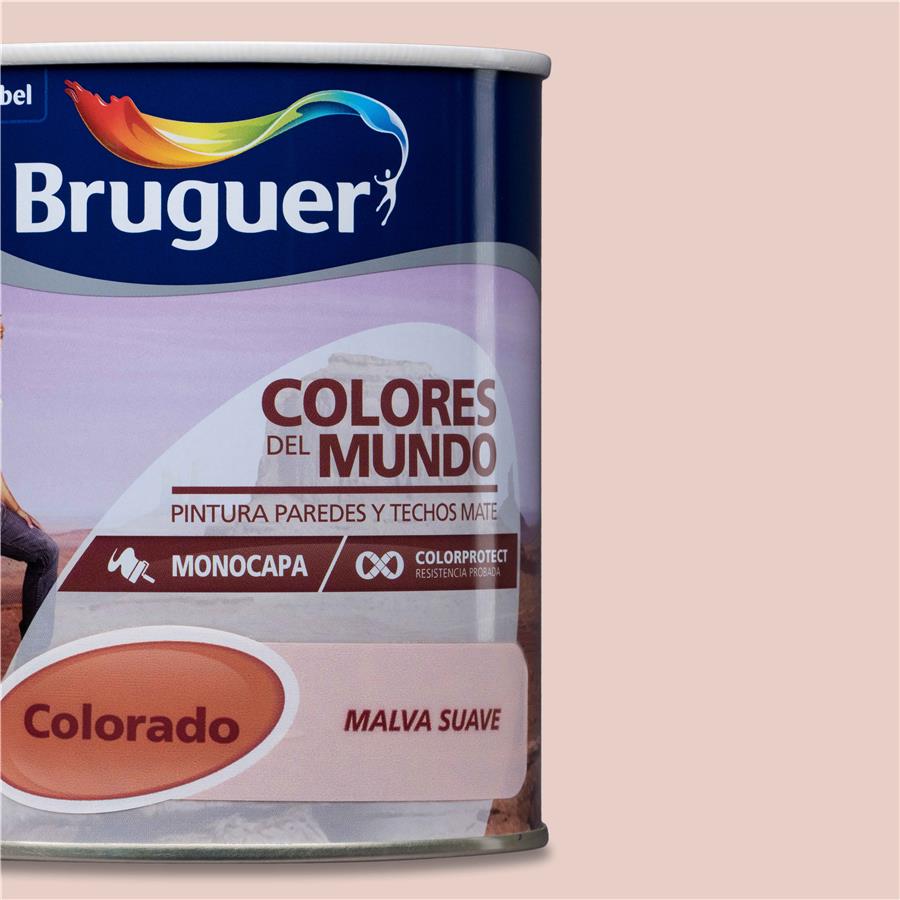 Pintura plástica de interior Colorado Malva Suave Bruguer 0,750L