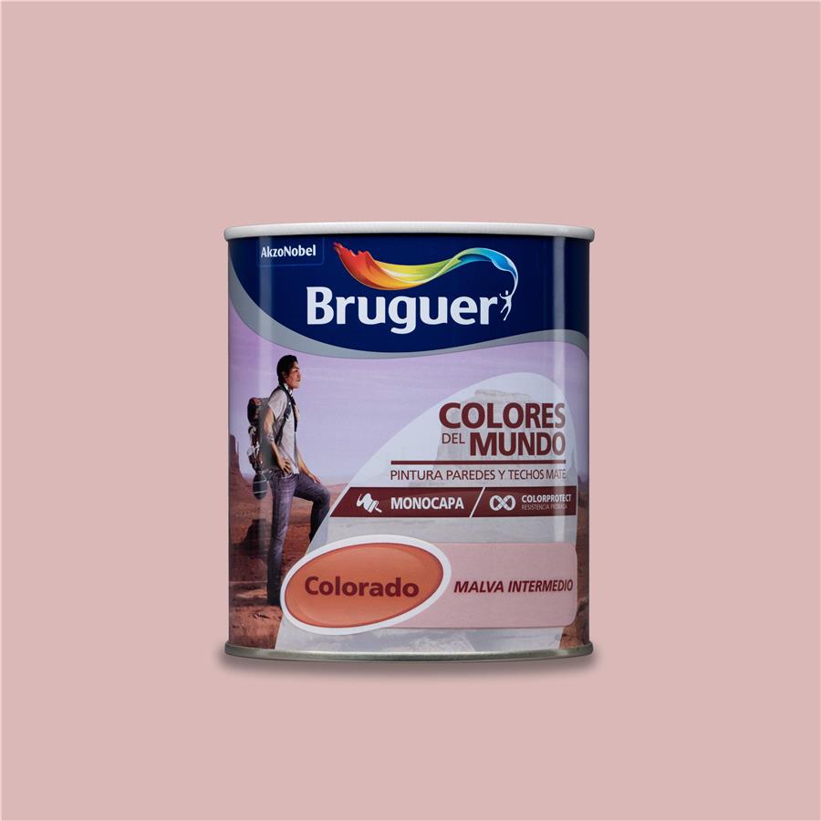 Pintura plástica de interior Colorado Malva Intermedio Bruguer 0,750L