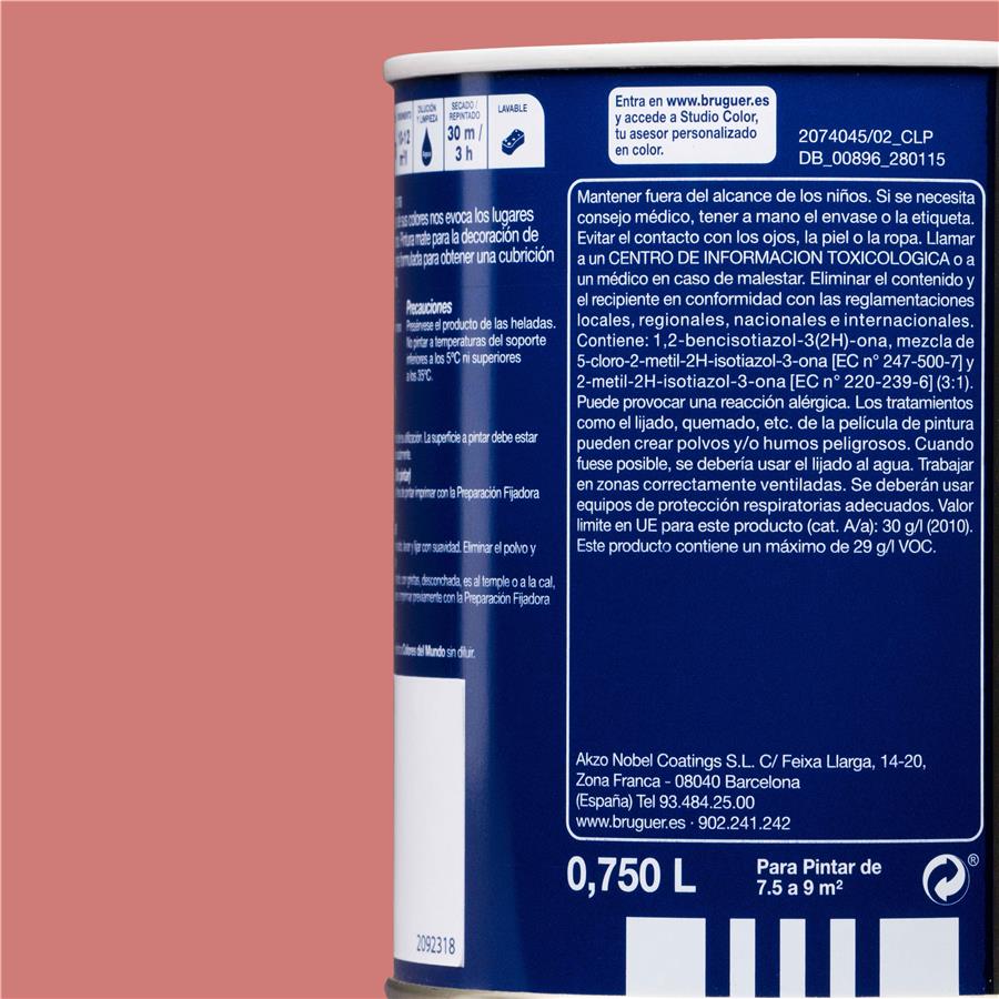 Pintura plástica de interior Colorado Terracota Bruguer 0,750L