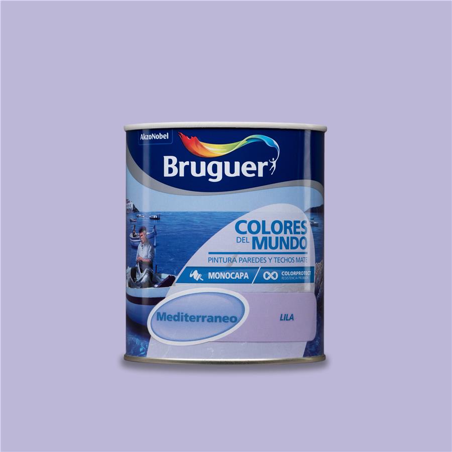 Pintura plástica de interior Mediterráneo Lila Bruguer 0,750L