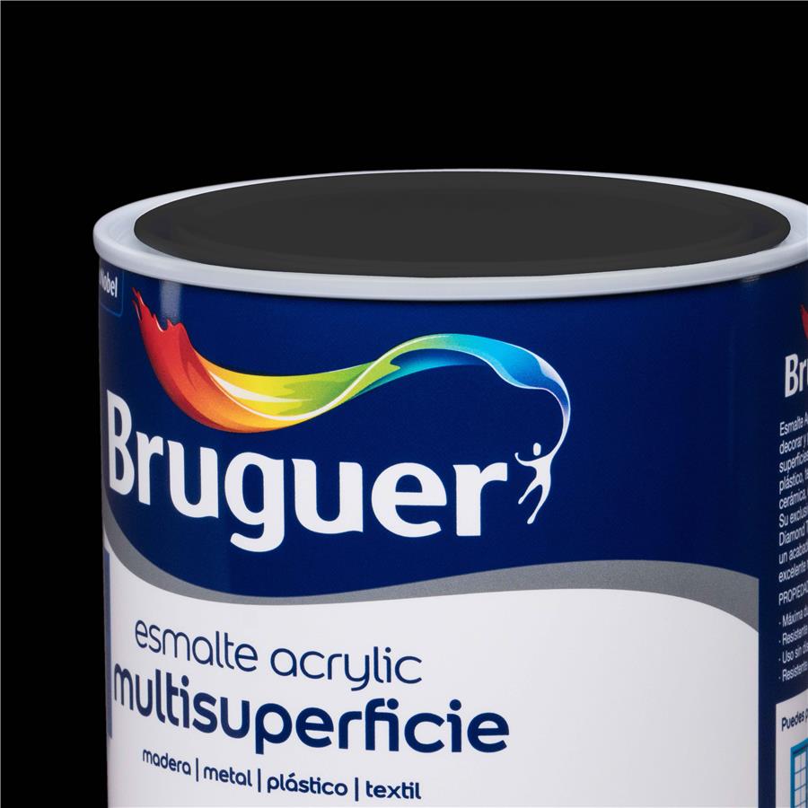 Esmalte Acryllic Multisuperficie Brillante Negro 0,750L