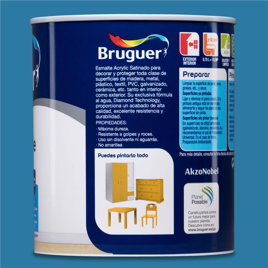 Esmalte Acryllic Multisuperficies Satinado Turquesa 0,750L