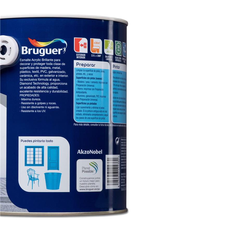 Esmalte Acryllic Multisuperficie Brillante Blanco Permanente 2,5L