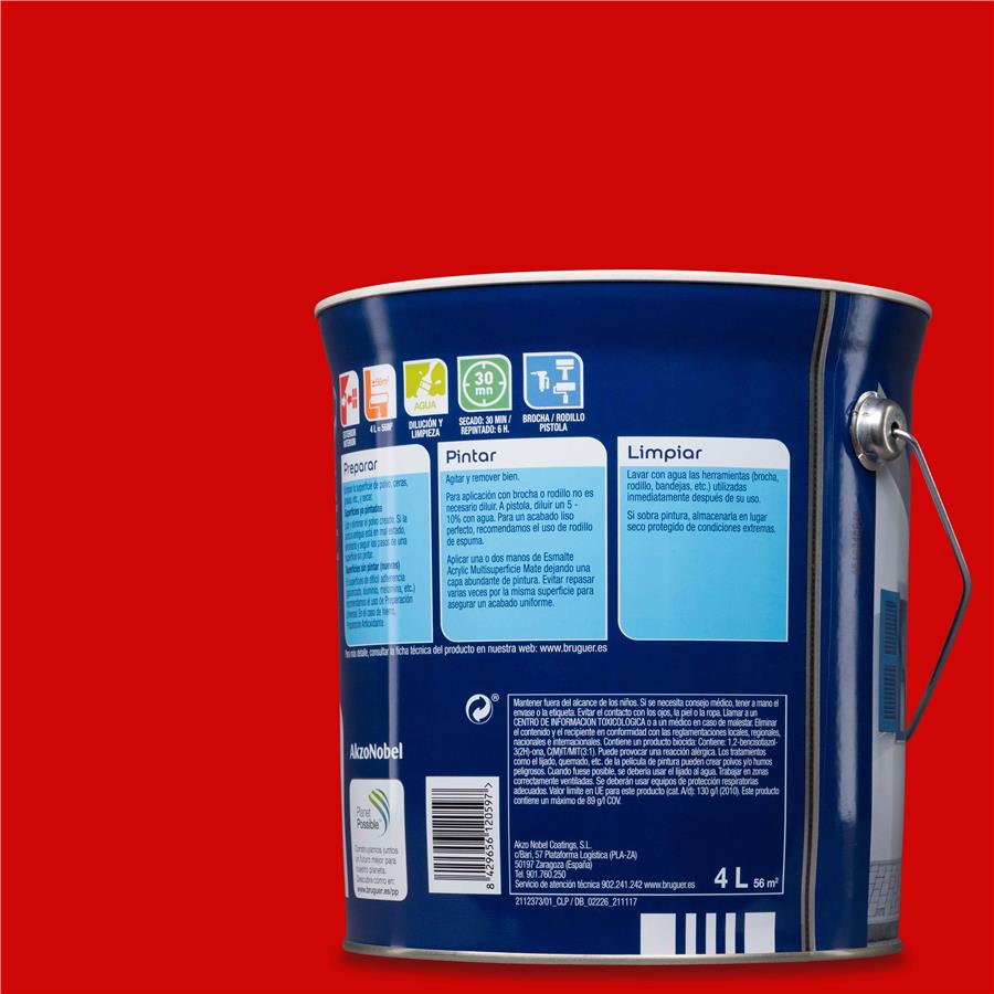 Esmalte Acryllic Multisuperficie Brillante Berbellón 4L