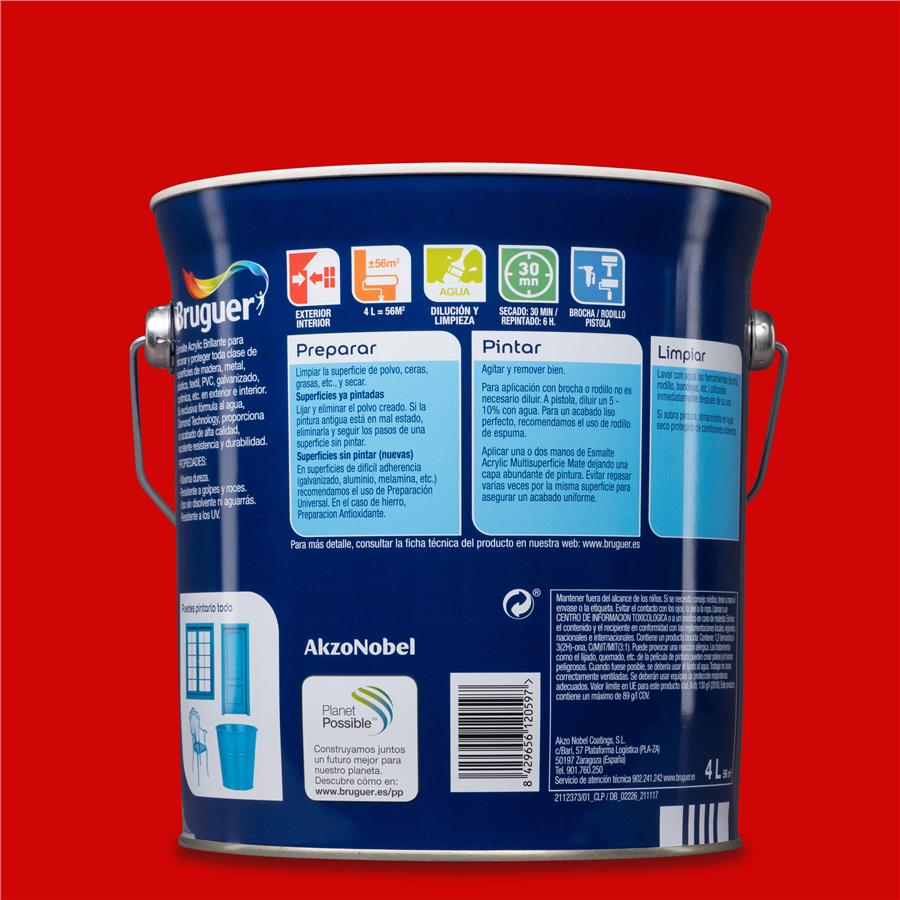 Esmalte Acryllic Multisuperficie Brillante Berbellón 4L