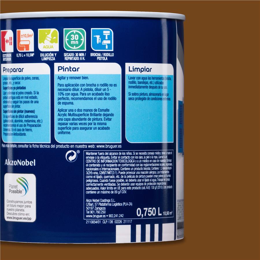 Esmalte Acryllic Multisuperficie Brillante Ocre 0,750L