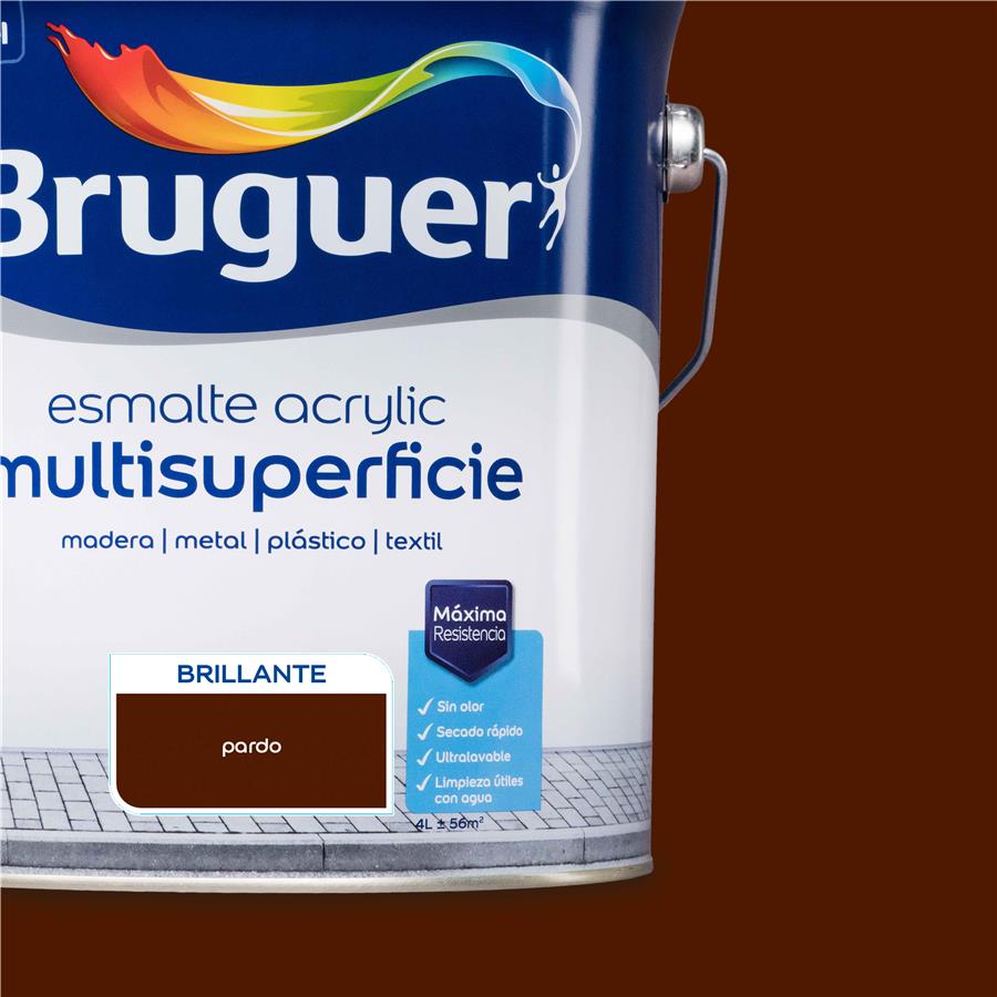 Esmalte Acryllic Multisuperficie Brillante Pardo 4L