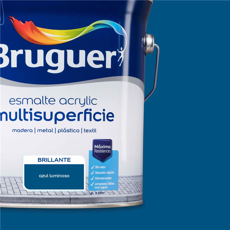 Esmalte Acryllic Multisuperficie Brillante Azul Luminoso 4L
