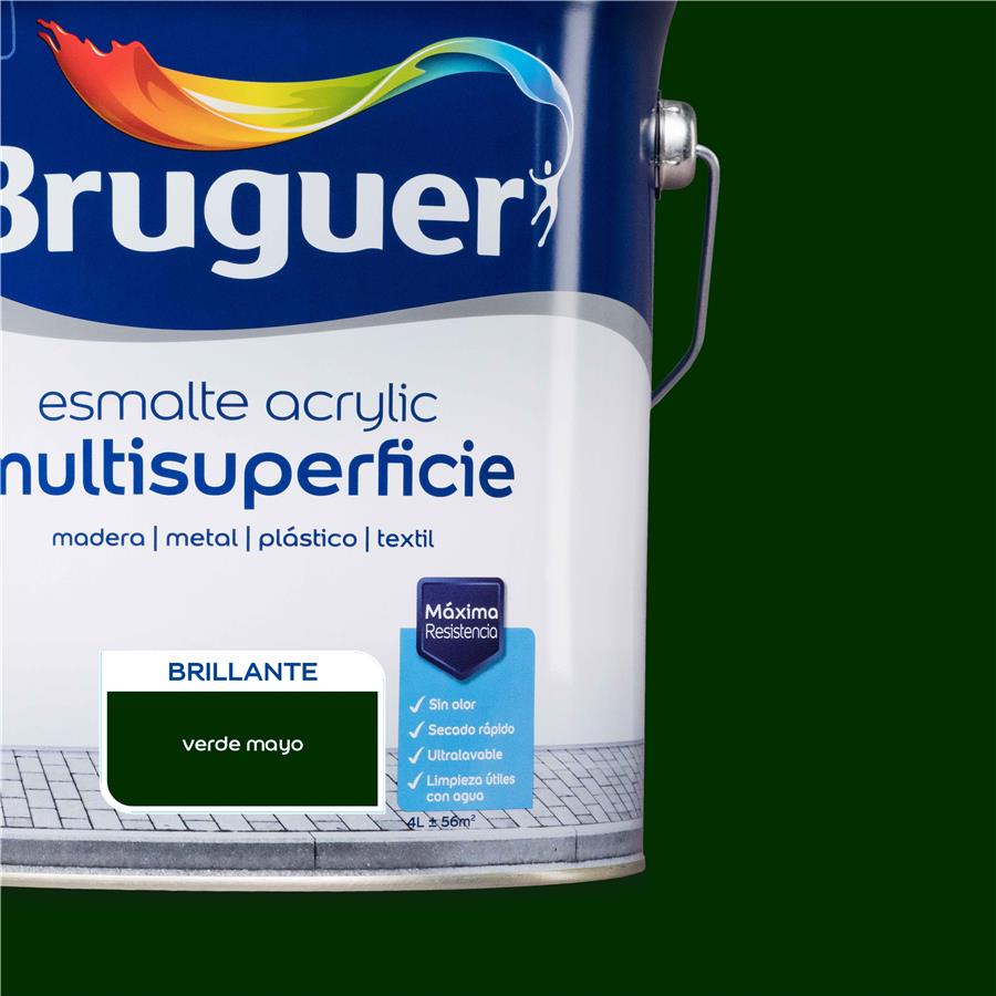 Esmalte Acryllic Multisuperficie Brillante Verde Mayo 4L
