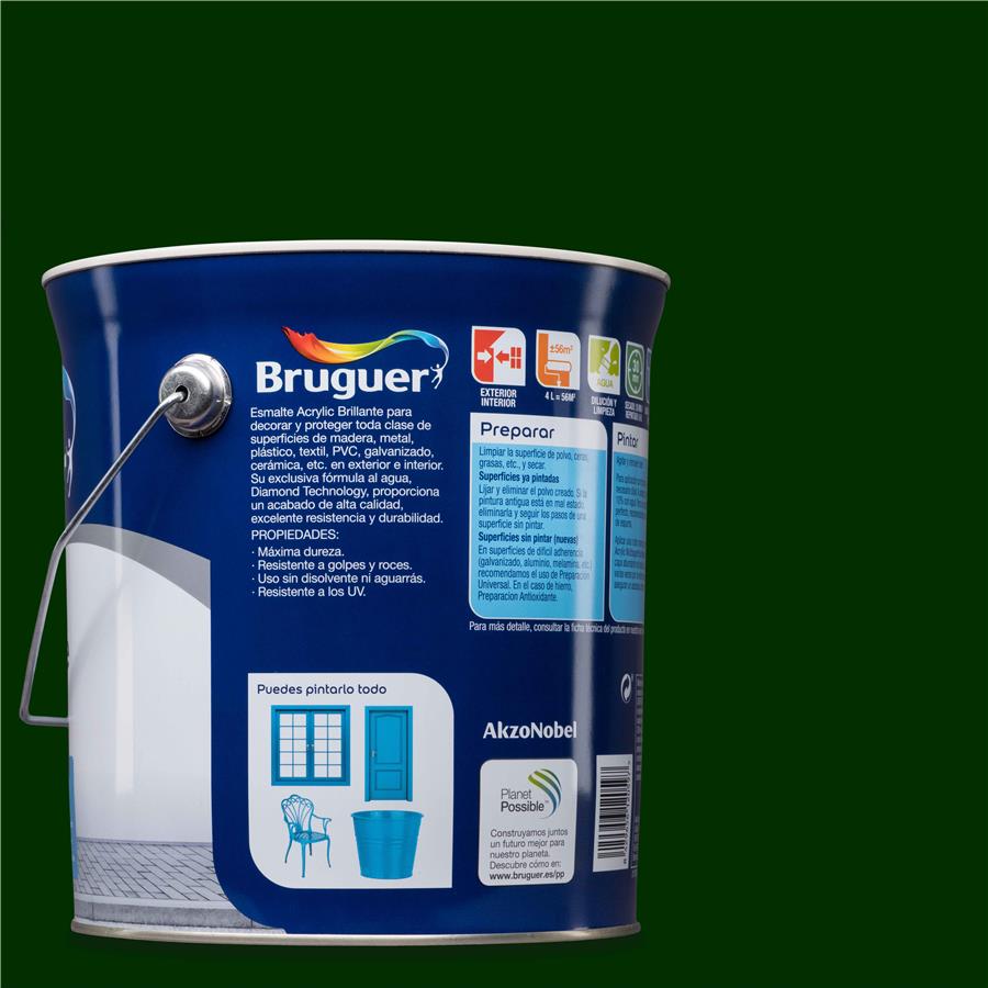 Esmalte Acryllic Multisuperficie Brillante Verde Mayo 4L
