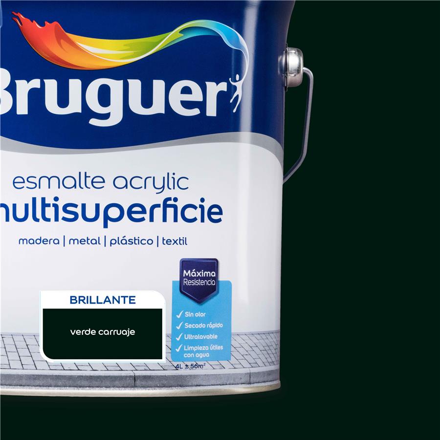 Esmalte Acryllic Multisuperficie Brillante Verde Carruajes 4L