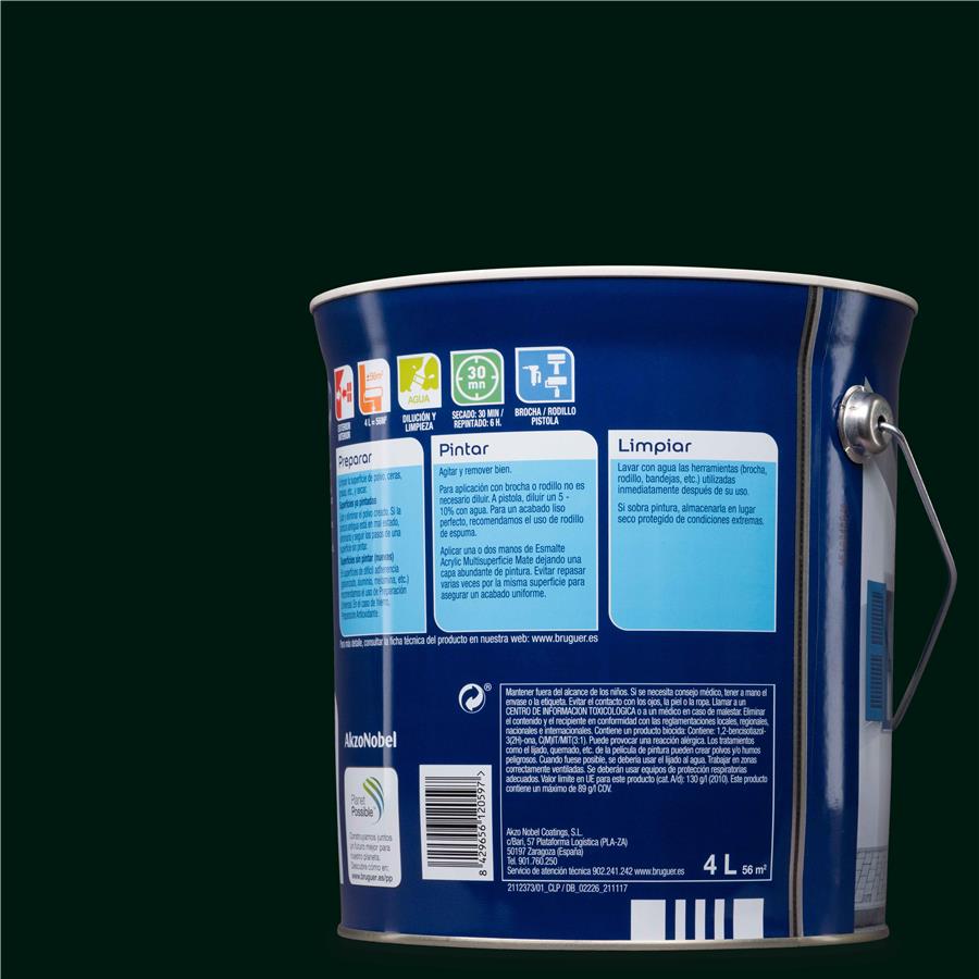 Esmalte Acryllic Multisuperficie Brillante Verde Carruajes 4L