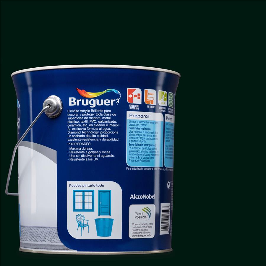 Esmalte Acryllic Multisuperficie Brillante Verde Carruajes 4L