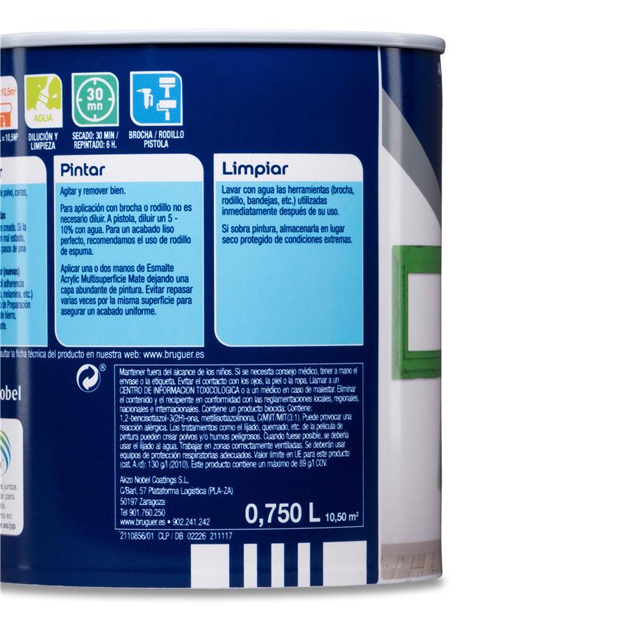 Esmalte Acryllic Multisuperficie Mate Blanco Permanente 0,750L