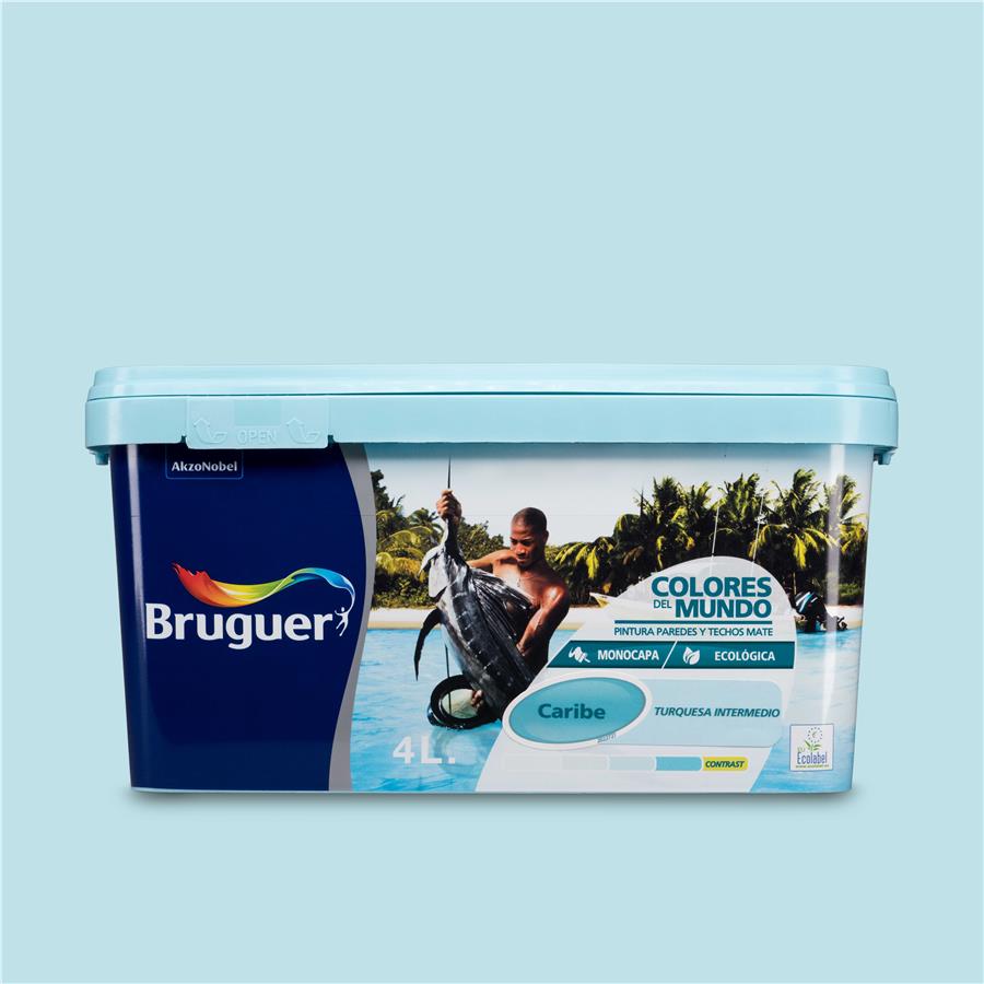 Pintura plástica de interior Caribe Turquesa Intermedio Bruguer 4L