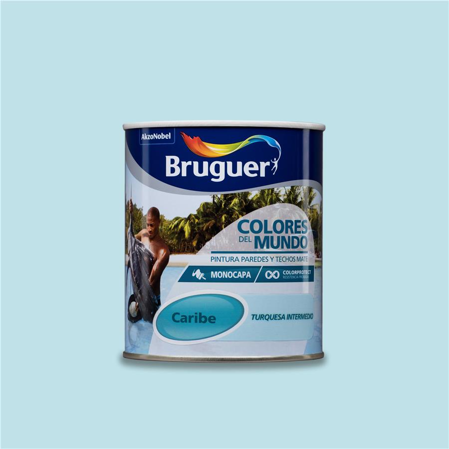 Pintura plástica de interior Caribe Turquesa Intermediol Bruguer 0,750L