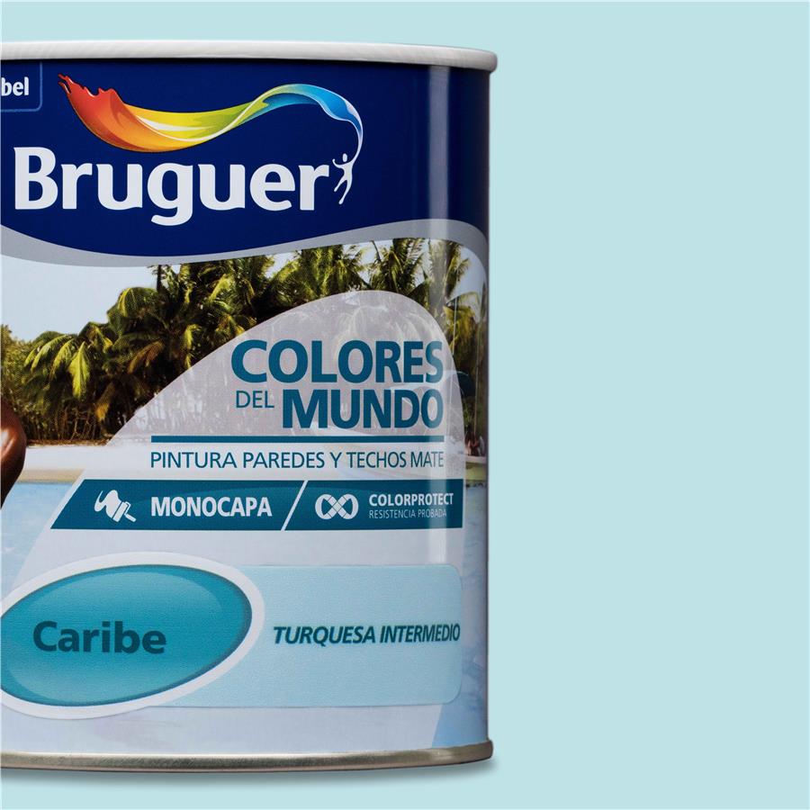 Pintura plástica de interior Caribe Turquesa Intermediol Bruguer 0,750L