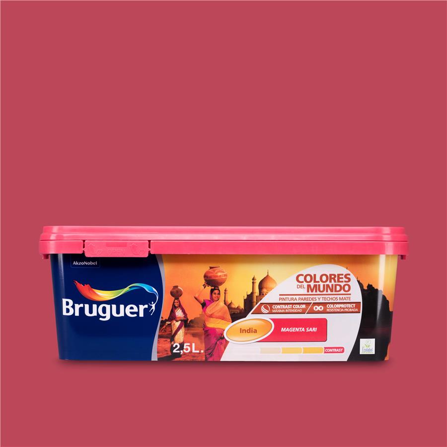 Pintura plástica de interior India Magenta Sari Bruguer 2.5L