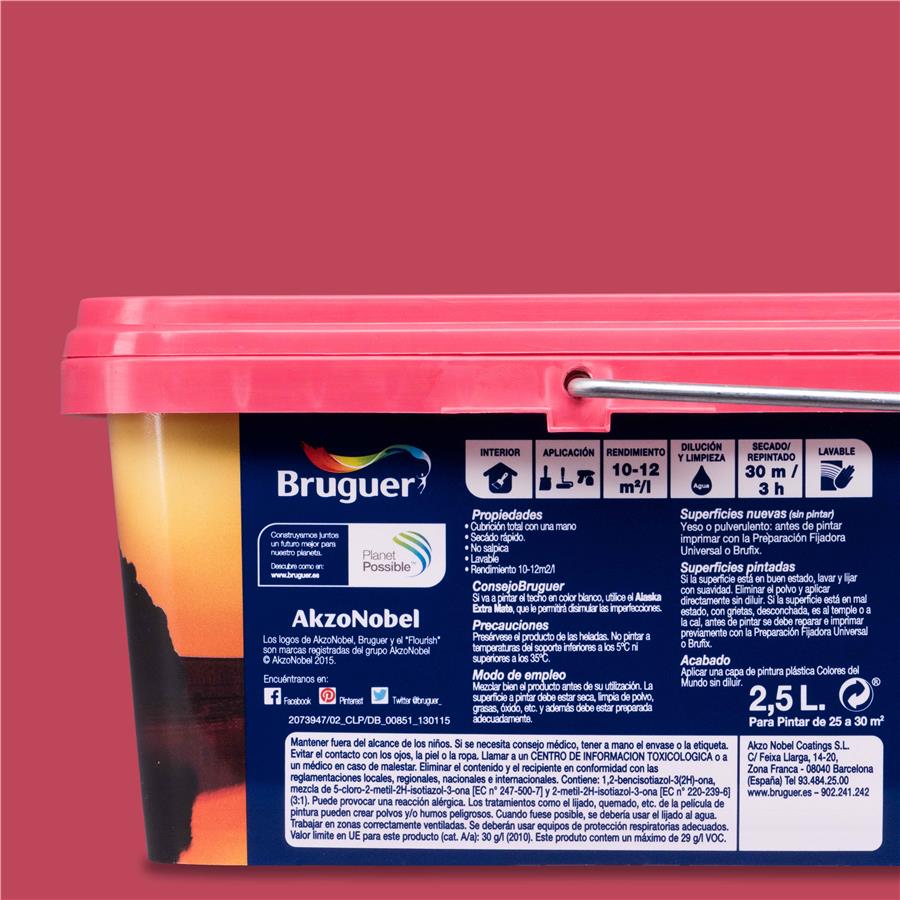 Pintura plástica de interior India Magenta Sari Bruguer 2.5L