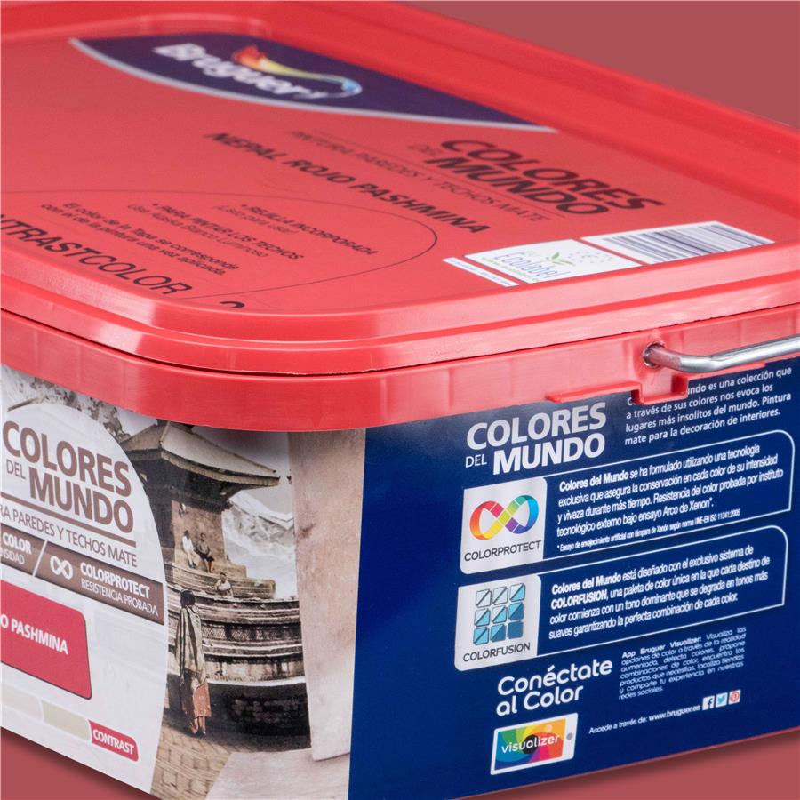 Pintura plástica de interior Nepal Rojo Pahmina Bruguer 2.5L