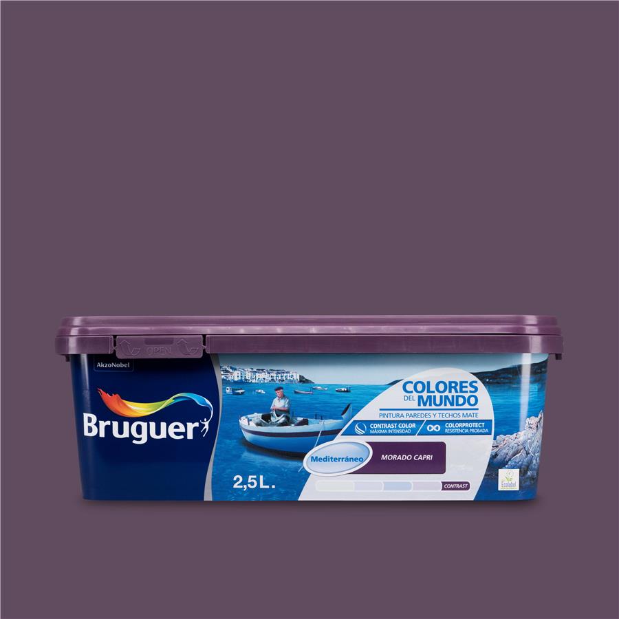 Pintura plástica de interior Mediterráneo Morado Capri Bruguer 2.5L
