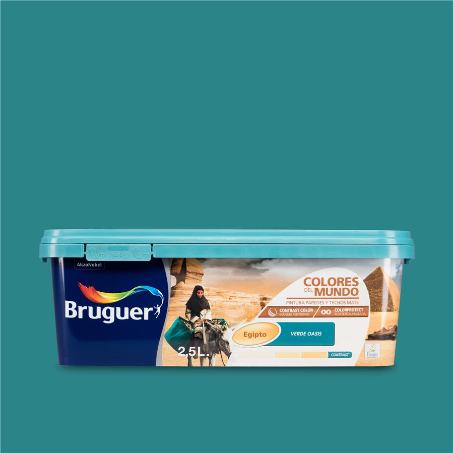 Pintura plástica de interior Egipto Verde Oasis Bruguer 2.5L
