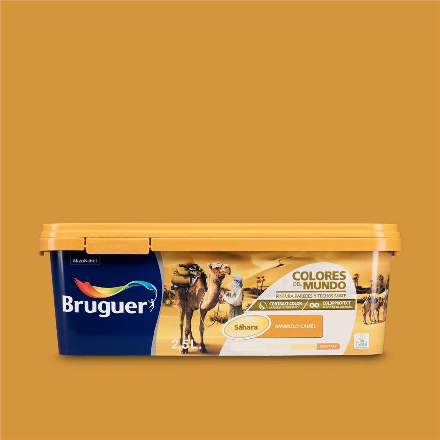 Pintura plástica de interior Sahara Amarillo Camel Bruguer 2.5L
