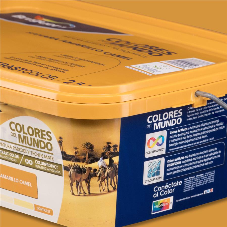 Pintura plástica de interior Sahara Amarillo Camel Bruguer 2.5L