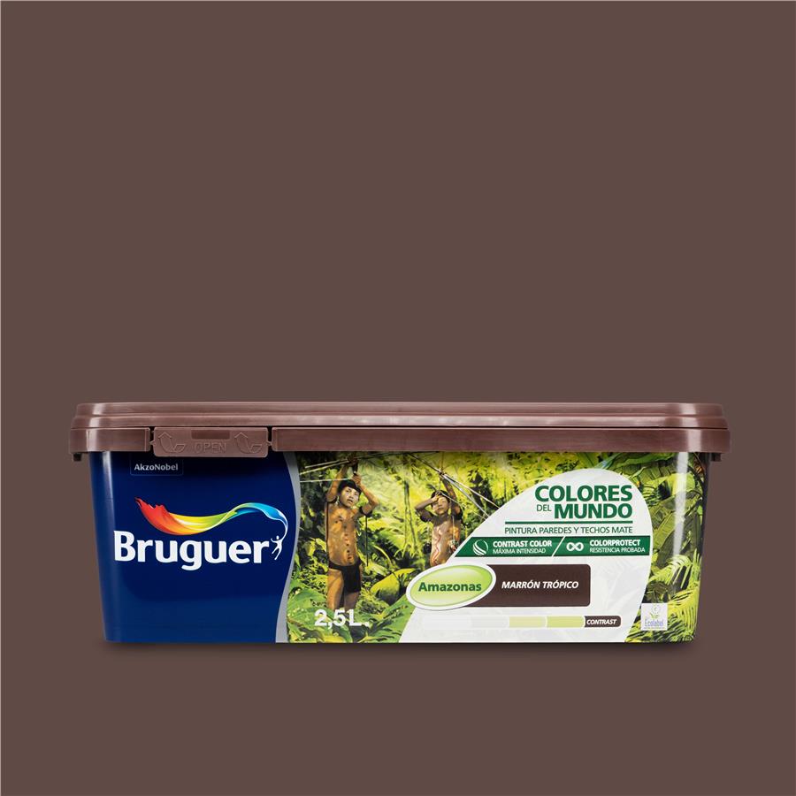 Pintura plástica de interior Amazonas Marrón Trópico Bruguer 2.5L