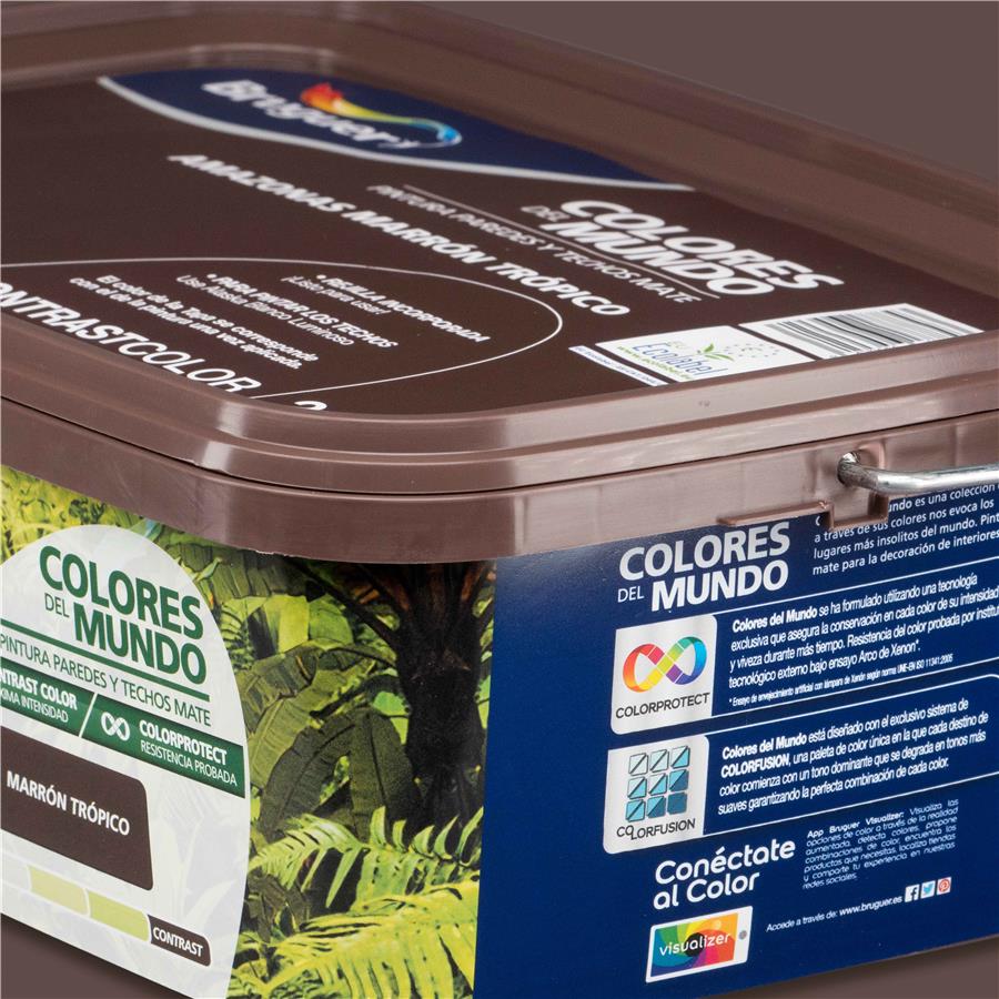 Pintura plástica de interior Amazonas Marrón Trópico Bruguer 2.5L