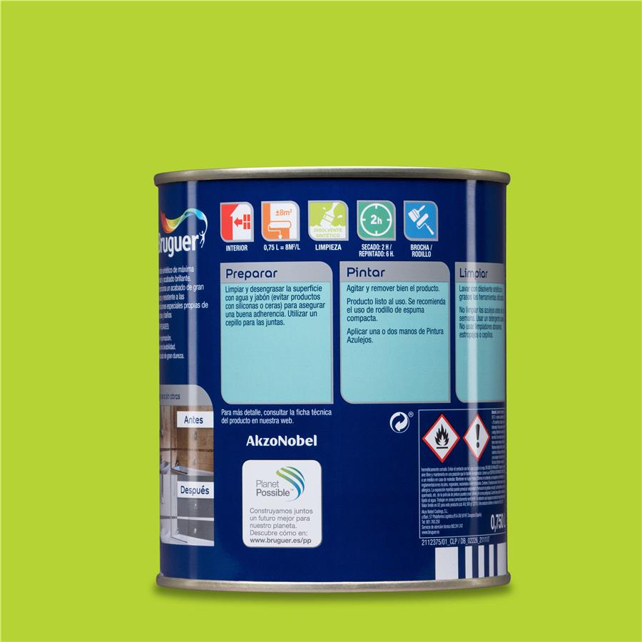 Pintura para azulejos Verde Pistacho Bruguer 0,750L