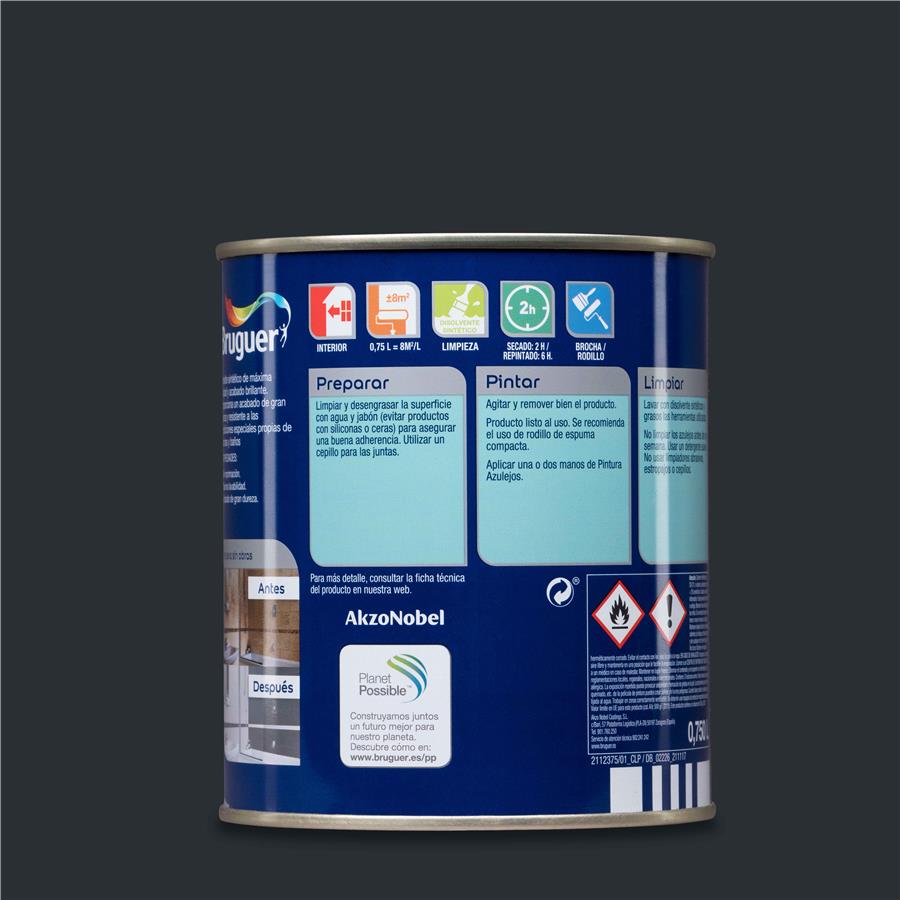 Pintura para azulejos Gris Pizarra Bruguer 0,750L