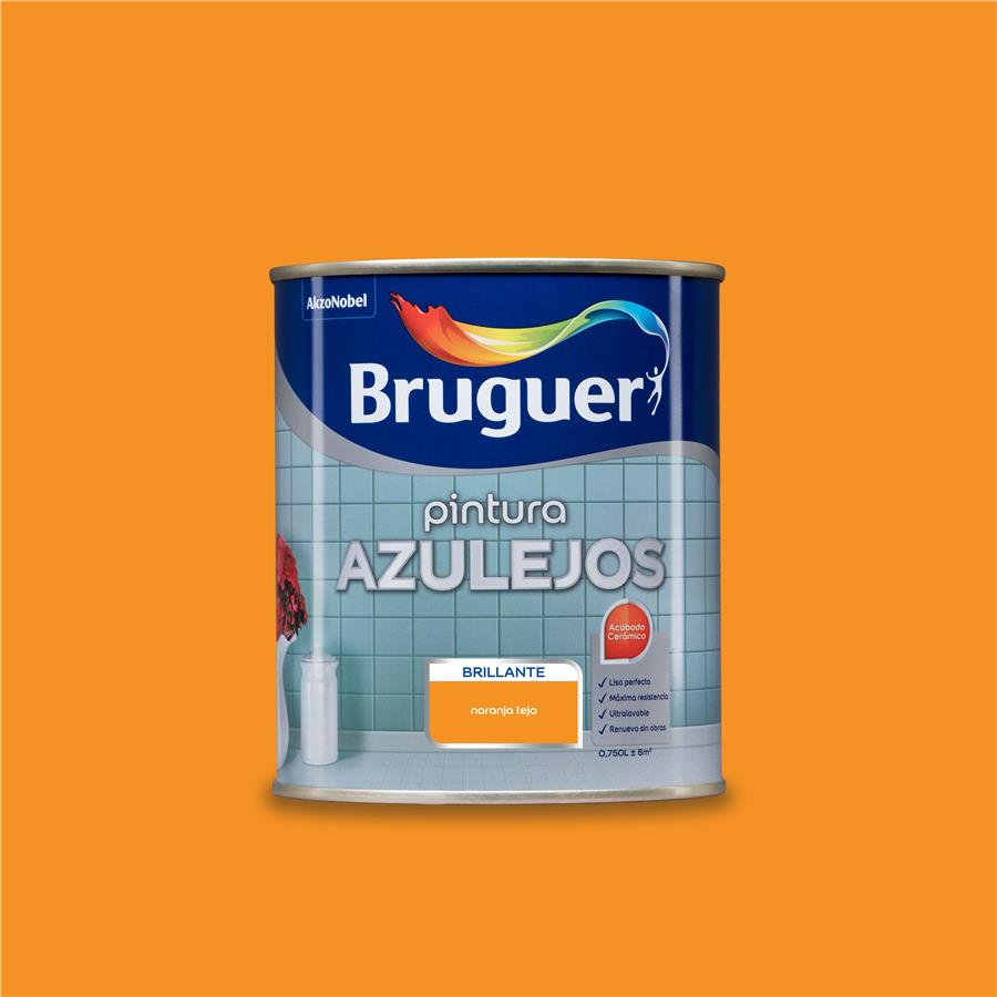 Pintura para azulejos Naranja Teja Bruguer 0,750L