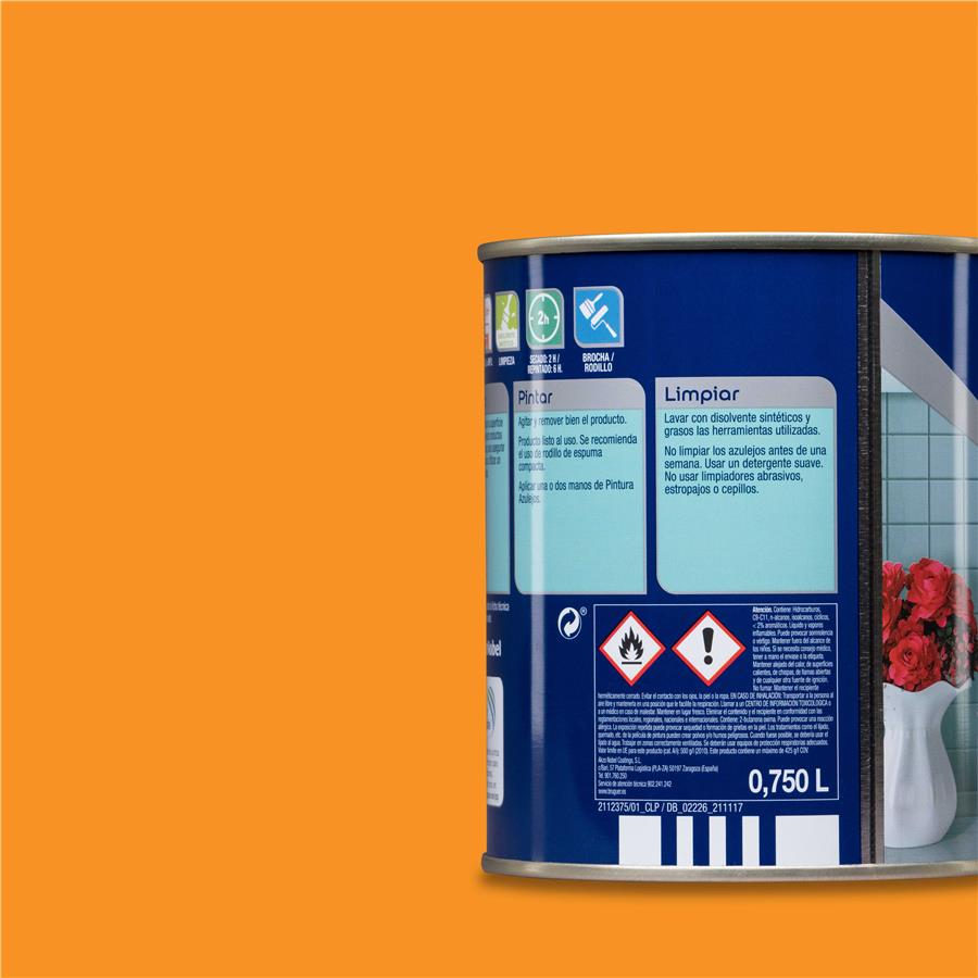Pintura para azulejos Naranja Teja Bruguer 0,750L