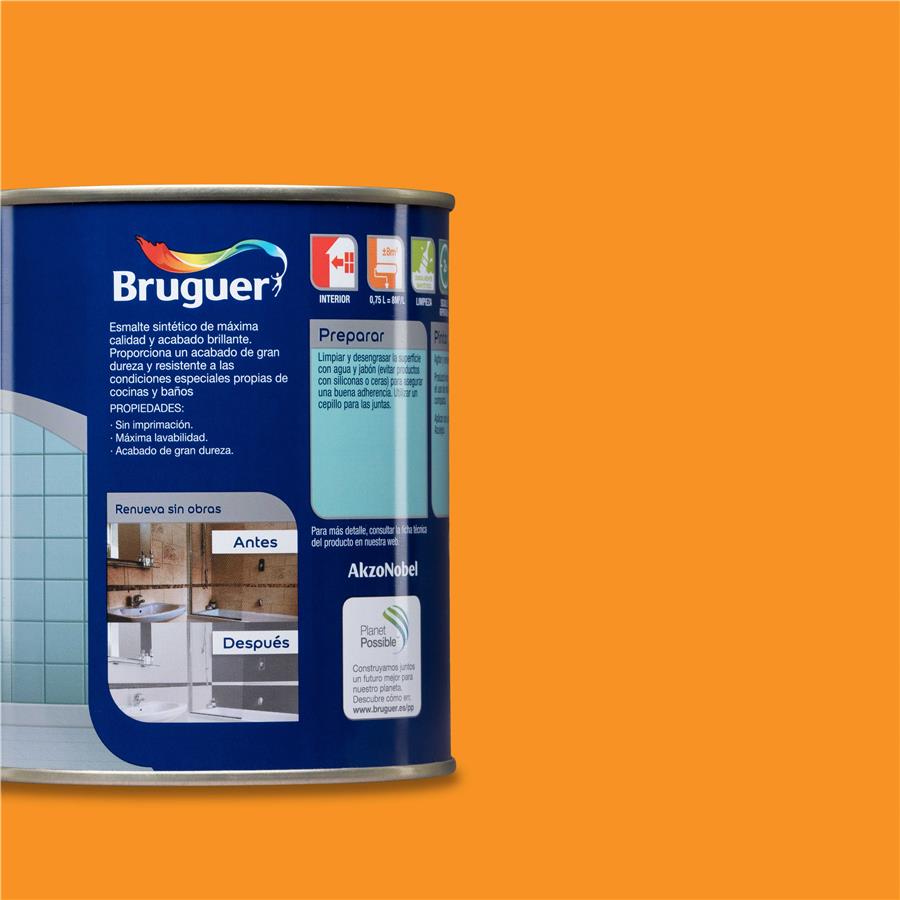 Pintura para azulejos Naranja Teja Bruguer 0,750L
