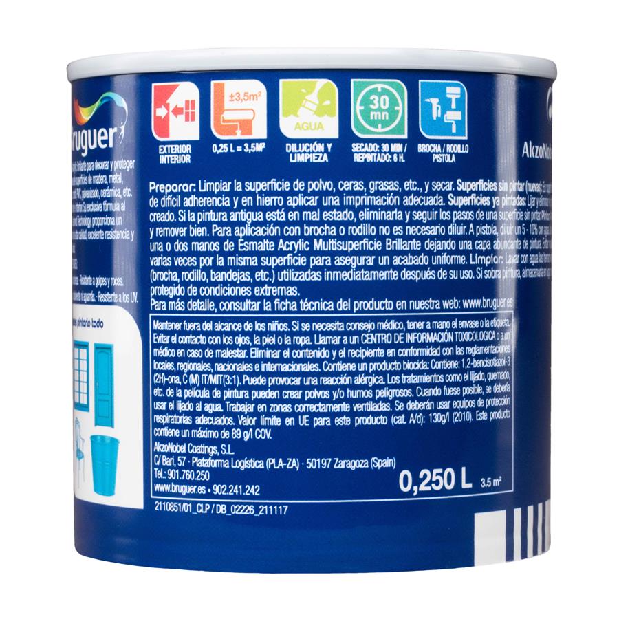 Esmalte Acryllic Multisuperficie Brillante Blanco Permanente 0,250L