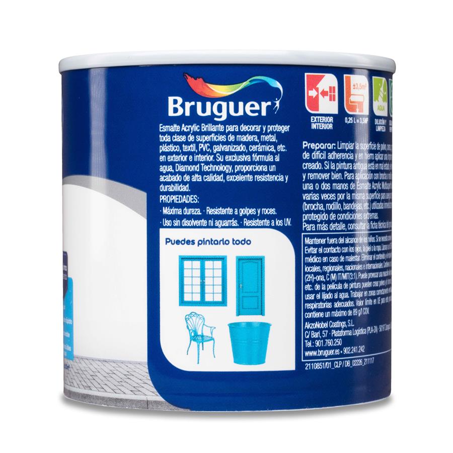 Esmalte Acryllic Multisuperficie Brillante Blanco Permanente 0,250L