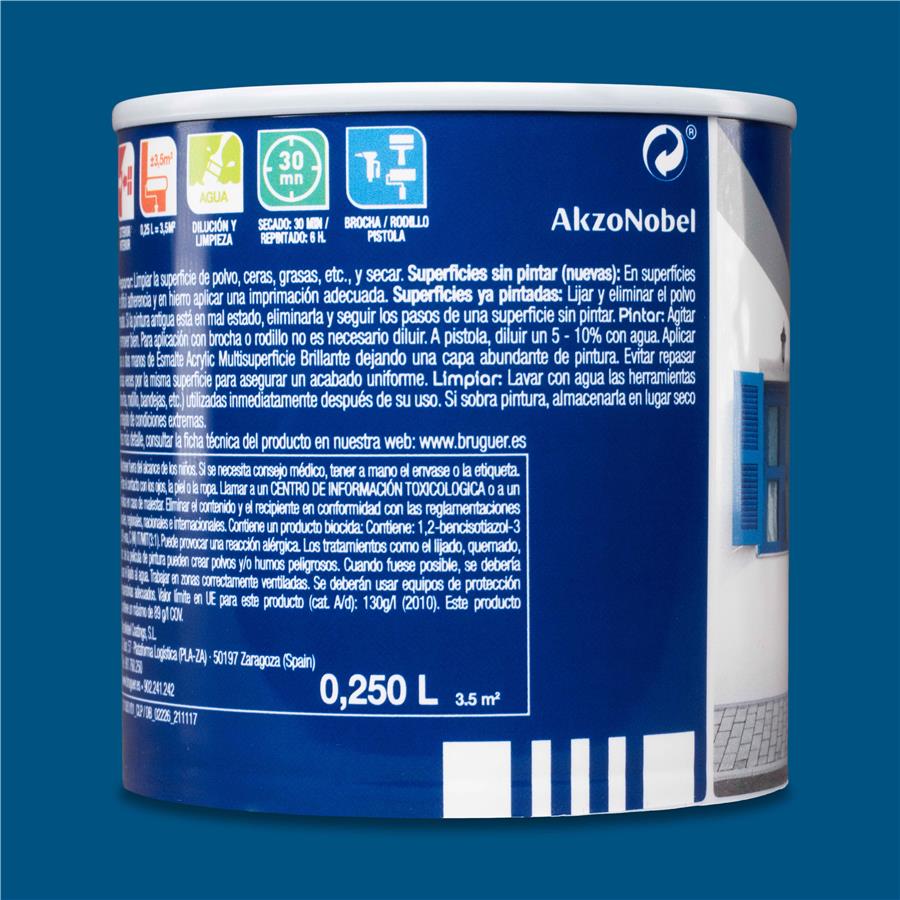 Esmalte Acryllic Multisuperficie Brillante Azul Luminoso 0,750L