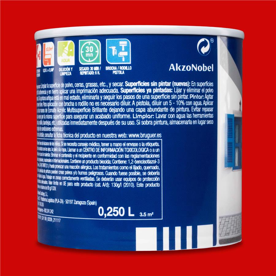 Esmalte Acryllic Multisuperficie Brillante Berbellón 0,250L