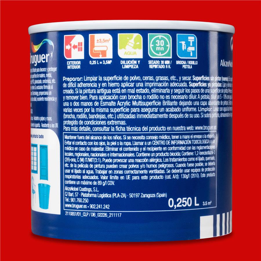 Esmalte Acryllic Multisuperficie Brillante Berbellón 0,250L