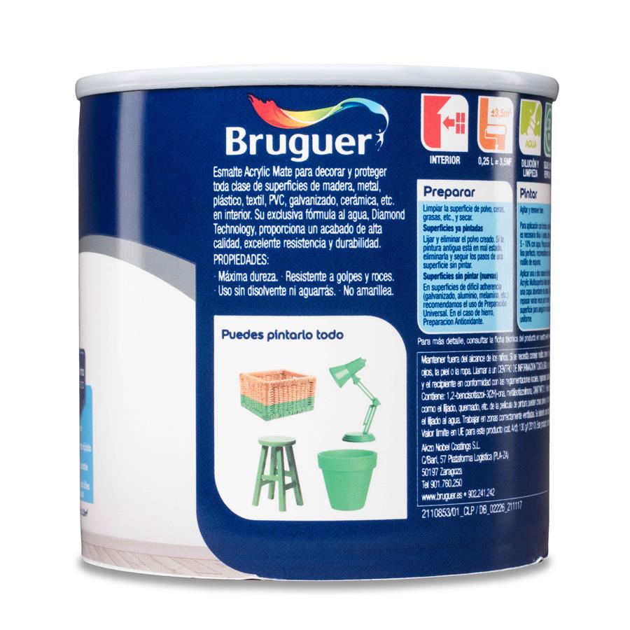 Esmalte Acryllic Multisuperficie Mate Blanco Permanente 2,5L